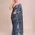 Embellished petrol blue color  bollywood georgette saree with unstiched blouse