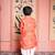 Orange embroidered chanderi kurta pyjama
