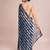 Embellished petrol blue color  bollywood georgette saree with unstiched blouse