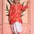 Orange embroidered chanderi kurta pyjama