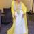 Yellow-White Inner Jacket Morrocan Kaftan Silver Detailed work for women