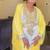 Yellow-White Inner Jacket Morrocan Kaftan Silver Detailed work for women