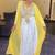 Yellow-White Inner Jacket Morrocan Kaftan Silver Detailed work for women