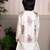 White embroidered chanderi nehru jacket set