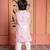Pink embroidered silk kurta pyjama
