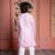 Pink embroidered silk kurta pyjama