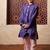 Purple embroidered chanderi kurta pyjama