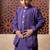 Purple embroidered chanderi kurta pyjama