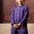 Purple embroidered chanderi kurta pyjama