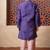 Purple embroidered chanderi kurta pyjama