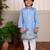 Blue embroidered chanderi kurta pyjama