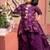 Purple printed silk lehenga with top