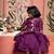 Purple printed silk lehenga with top