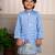 Blue embroidered chanderi kurta pyjama