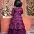 Purple printed silk lehenga with top