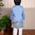 Blue embroidered chanderi kurta pyjama