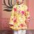 Yellow printed chanderi kurta pyjama