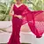 Embellished rose pink color  bollywood georgette saree with unstiched blouse