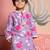 Purple printed silk kurta pyjama