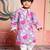 Purple printed silk kurta pyjama