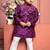 Purple embroidered linen nehru jacket set
