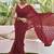 Embellished maroon color  bollywood georgette saree with unstiched blouse