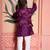 Purple embroidered linen nehru jacket set