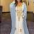 Grey-White Inner Jacket Morrocan Kaftan Silver Detailed work for women