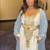 Grey-White Inner Jacket Morrocan Kaftan Silver Detailed work for women
