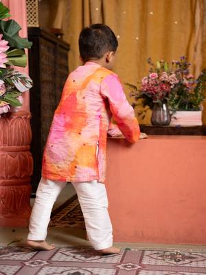 Multicolor printed linen kurta pyjama 2