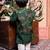 Green embroidered satin nehru jacket set