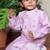 Purple embroidered satin kurta pyjama
