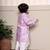 Purple embroidered satin kurta pyjama