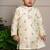 Yellow embroidered chanderi kurta pyjama