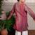 Maroon plain satin kurta pyjama