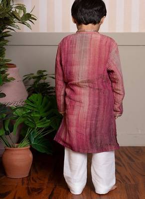 Maroon plain satin kurta pyjama 5