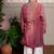 Maroon plain satin kurta pyjama