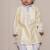 Yellow plain silk kurta pyjama