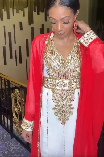 RED-White Inner Jacket Morrocan Kaftan Silver Detailed work for women