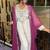 Purple-White Inner Jacket Morrocan Kaftan Silver Detailed work for women