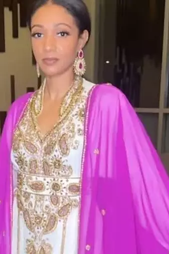 Rani-White Inner Jacket Morrocan Kaftan gold Detailed work for women
