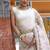 Cream Color Soft Silk Blend Floral Thread Work Saree