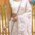 Cream Color Soft Silk Blend Floral Thread Work Saree