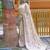 Cream Color Soft Silk Blend Floral Thread Work Saree