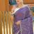 Purple Color Soft Silk Blend Floral Thread Work Saree