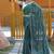 Teal Green Color Soft Silk Blend Floral Thread Work Saree