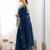 Designer chiffon silk heavy jari work blue  color saree