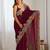 Designer chiffon silk heavy jari work magenta color saree
