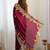 Designer chiffon silk heavy jari work magenta color saree