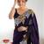 Designer chiffon silk heavy jari work purple color saree